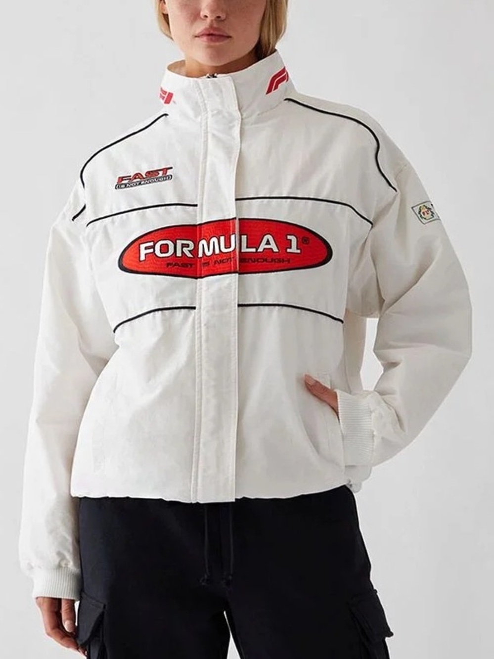 Formula1 White Race Bomber Jacket Size S